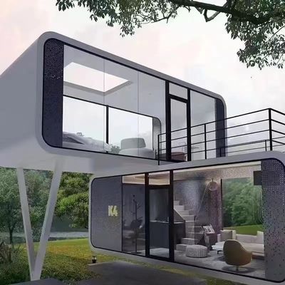 Hotel Prefabricado Casa pequeña cápsula espacial inteligente con panel de sandwich de lana de roca
