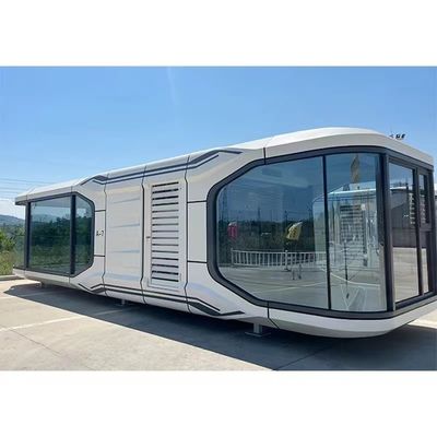 Casa de contenedores al aire libre con diseño de casa cápsula y pared de paneles de sándwich de lana de roca