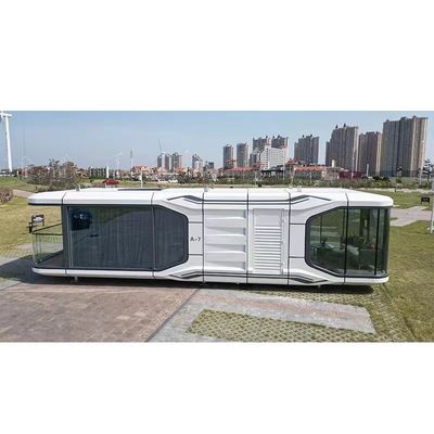 Casa de contenedores al aire libre con diseño de casa cápsula y pared de paneles de sándwich de lana de roca