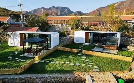 Casa de contenedores de diseño de casas de dos pisos personalizadas con panel de sandwich de lana de roca