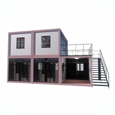 Construcción rápida resistente al viento Cuadro de acero ligero Casa de contenedores prefabricada independiente portátil