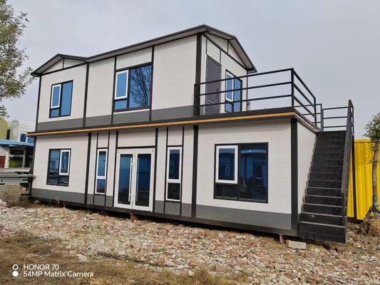 Construcción rápida resistente al viento Cuadro de acero ligero Casa de contenedores prefabricada independiente portátil