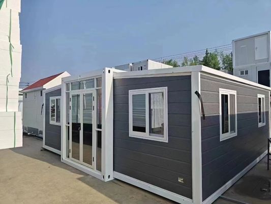 Casa de movimiento rápido con doble ala de expansión de contenedores plegables