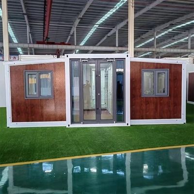 Casa de movimiento rápido con doble ala de expansión de contenedores plegables