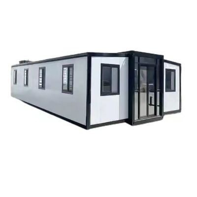 Casa de contenedores de expansión de doble ala de 40 pies con diseño y techo de panel sandwich EPS