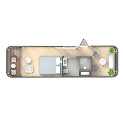Panel Sandwich de lana de roca Pared Casa cápsula de lujo para casa prefabricada Cama cápsula espacial