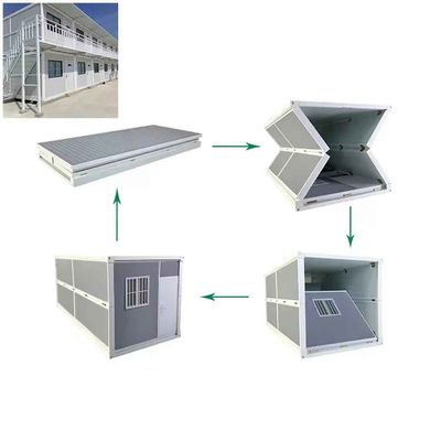 Casas modulares de contenedores plegables plegables para un montaje rápido e instalación fácil