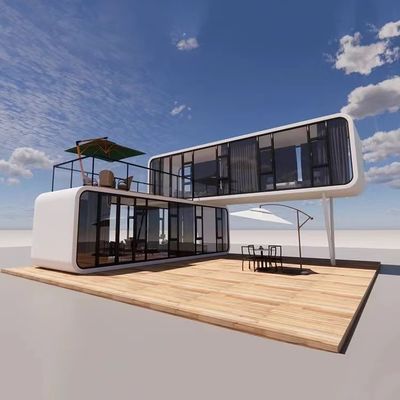 Casas modulares prefabricadas contemporáneas de 20 pies 40 pies Casas pequeñas Cabina de oficina Casa portátil Pod Apple Cabina