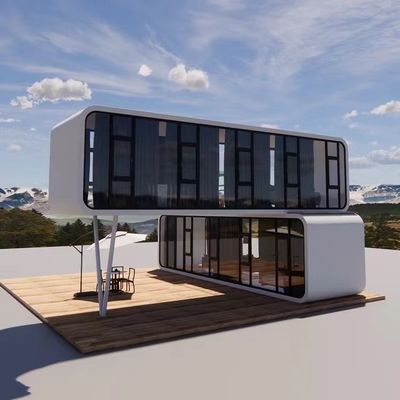 Casas modulares prefabricadas contemporáneas de 20 pies 40 pies Casas pequeñas Cabina de oficina Casa portátil Pod Apple Cabina