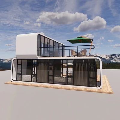Casas modulares prefabricadas contemporáneas de 20 pies 40 pies Casas pequeñas Cabina de oficina Casa portátil Pod Apple Cabina