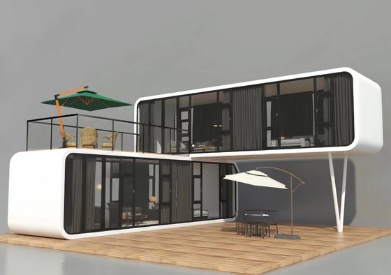 Casas modulares prefabricadas contemporáneas de 20 pies 40 pies Casas pequeñas Cabina de oficina Casa portátil Pod Apple Cabina