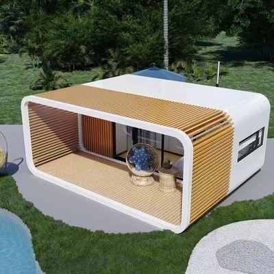 Apple Cottage Casa de vidrio Bungalow prefabricado con pared de tabla cortada y placa de aluminio