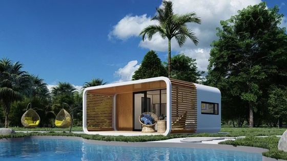 Apple Cottage Casa de vidrio Bungalow prefabricado con pared de tabla cortada y placa de aluminio