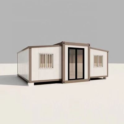 Casa de contenedores de doble ala de 20 pies con techo de panel de sándwich EPS y piso de tablero MGO