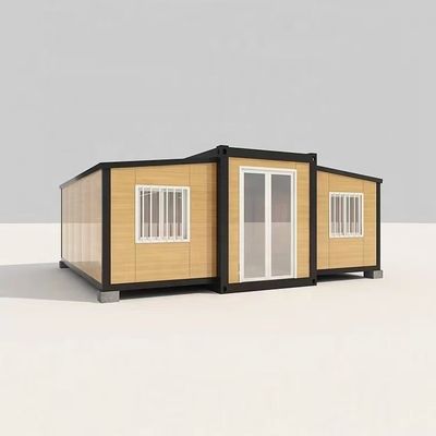 Casa de contenedores de doble ala de 20 pies con techo de panel de sándwich EPS y piso de tablero MGO