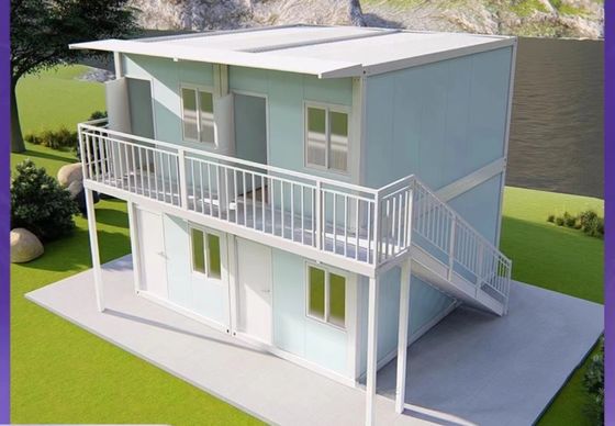 Casa plegable de contenedores móviles modulares de 5950 mm de longitud y suelo de tablero de fibra de cemento