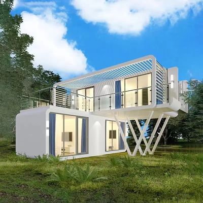 Casa prefabricada con pared de tabla cortada y material resistente a las intempéries