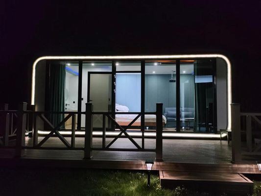 Casas prefabricadas portátiles con paquete plano Vivienda de lujo con diseño listo para móviles