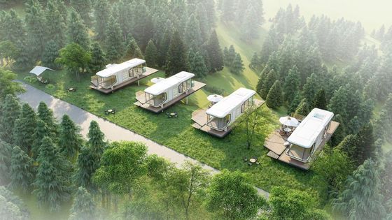 Cajita de vidrio luminosa para exteriores Hotel de camping para parejas Cajita de vacaciones