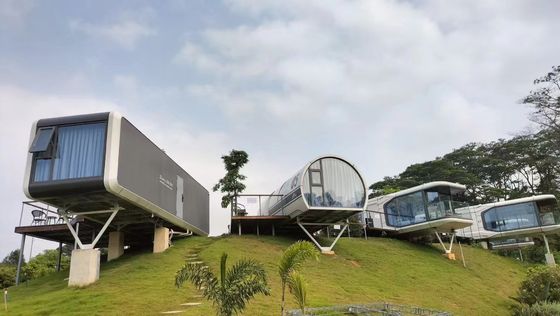 Casa cápsula espacial de estilo contemporáneo Casa modular prefabricada para acampar