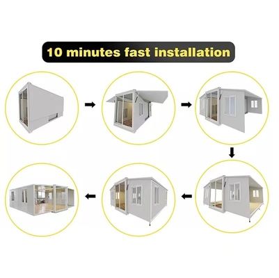 Instalación rápida de casas móviles modulares pequeñas de 20 pies y 40 pies con casas de contenedores de dos alas