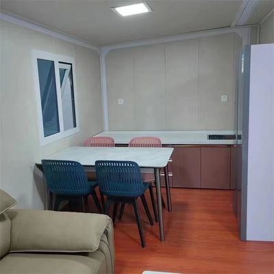 Casa de contenedores prefabricada expandible con sala plegable de doble ala y piso de tablero MGO